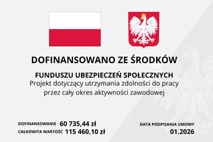 Zadanie dofinansowane z Funduszu Ubezpieczeń Społecznych